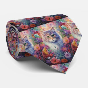 Rainbow Cat Flowers Boho Slips