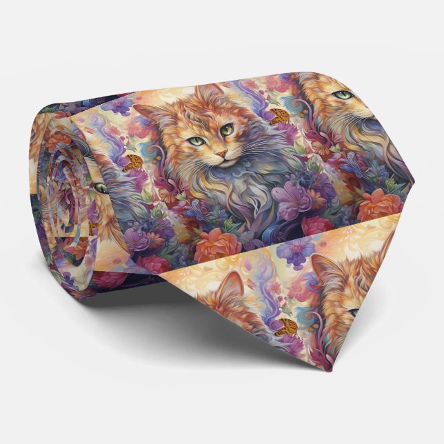 Rainbow Cat Flowers Butterfly Boho Slips (Rullad)