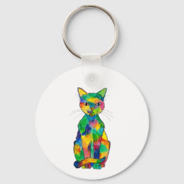 Rainbow Cat Keychain Nyckelring