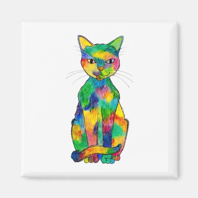 Rainbow Cat Magnet (Framsidan)