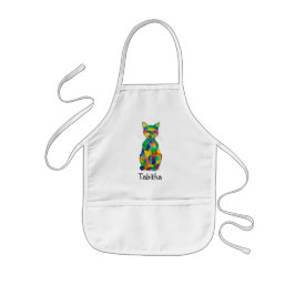 Rainbow Cat Namn Apron (barn) Barnförkläde
