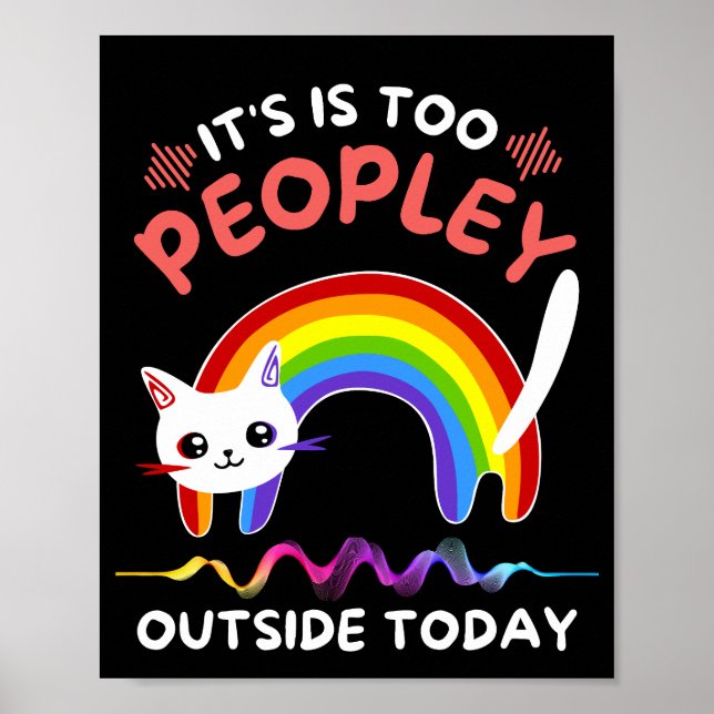 Rainbow Cat Poster, Rainbow Art Funny Cat Lover Poster (Framsidan)