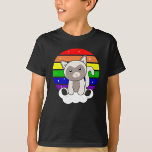 Rainbow Cat Sweet Cats För barn Siamcat T Shirt