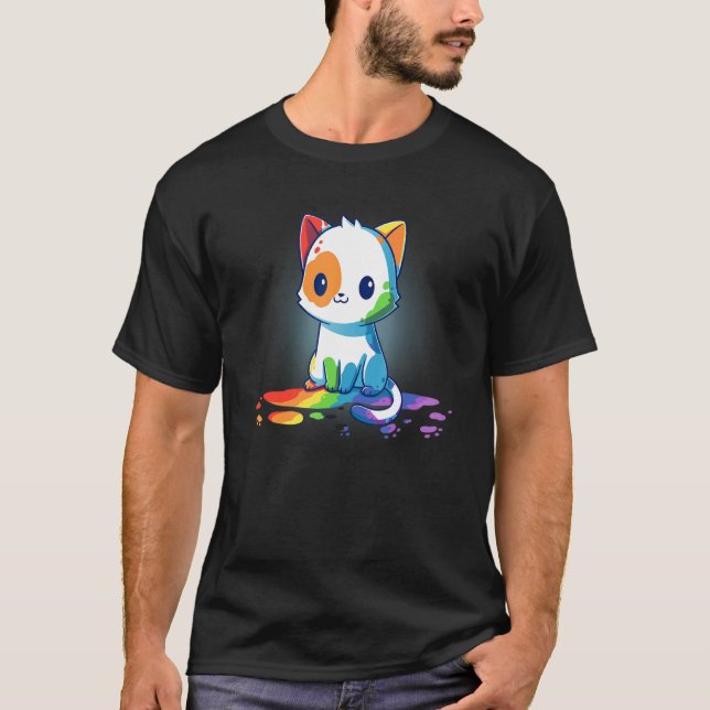 Rainbow Cat T Shirt (Framsida)