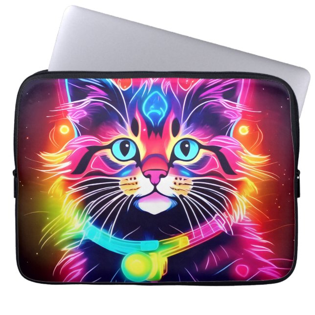 Rainbow Cat Vibes Laptop Fodral (Framsidan)