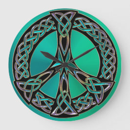 Rainbow Celtic Knot Fredstecken Clock Stor Klocka