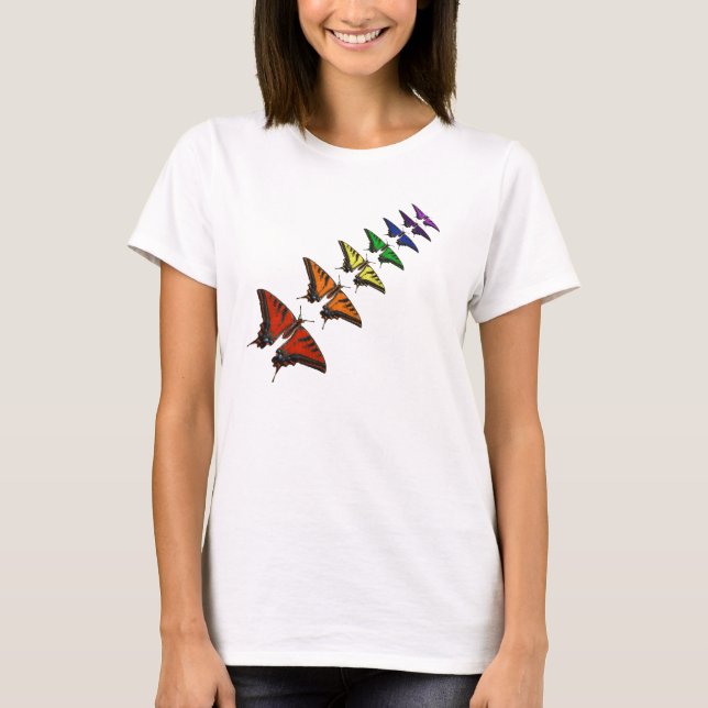 Rainbow Chakra butterflies Tee (Framsida)