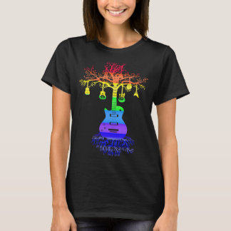 Rainbow Chakra Guitars Livets träd Artsy Music Lo T Shirt