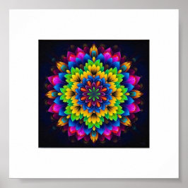 "Rainbow Chakra Mandala - Helig Geometry Art" Poster