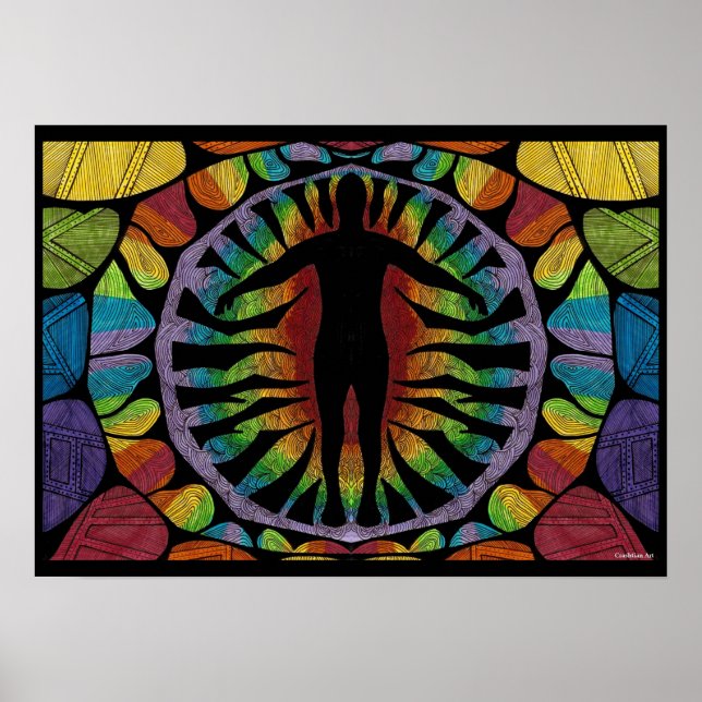 Rainbow Chakras Poster (Framsidan)
