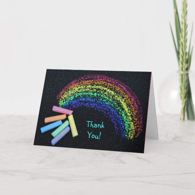 Rainbow Chalk Tack Kort (Framsida)