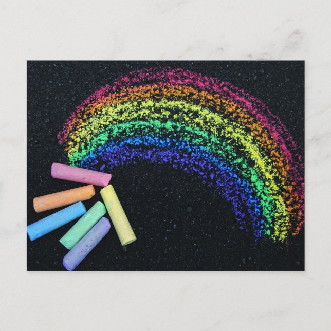 Rainbow Chalk Vykort (Framsida)