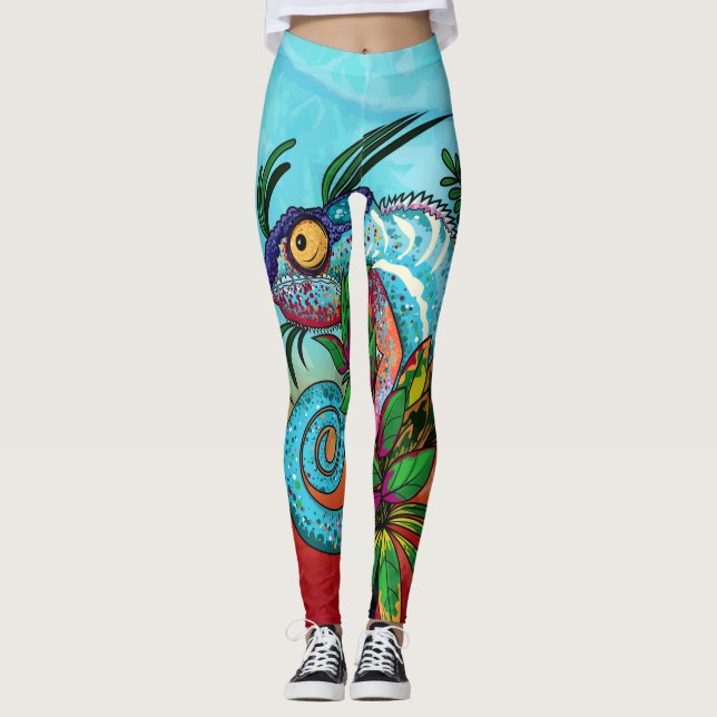 Rainbow Chameleon Leggings (Framsida)