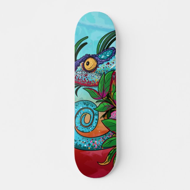 Rainbow Chameleon Mini Skateboard Bräda 18,5 Cm (Framsida)