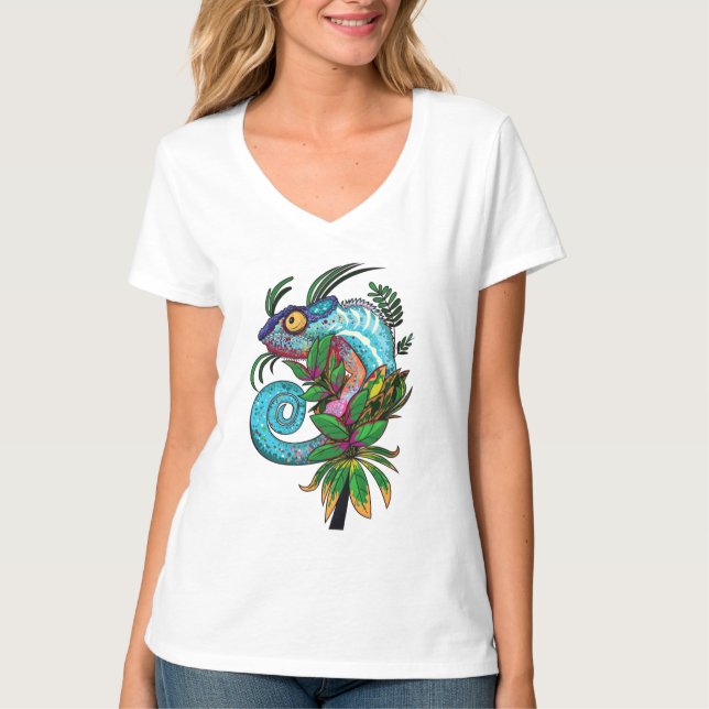 Rainbow Chameleon T Shirt (Framsida)