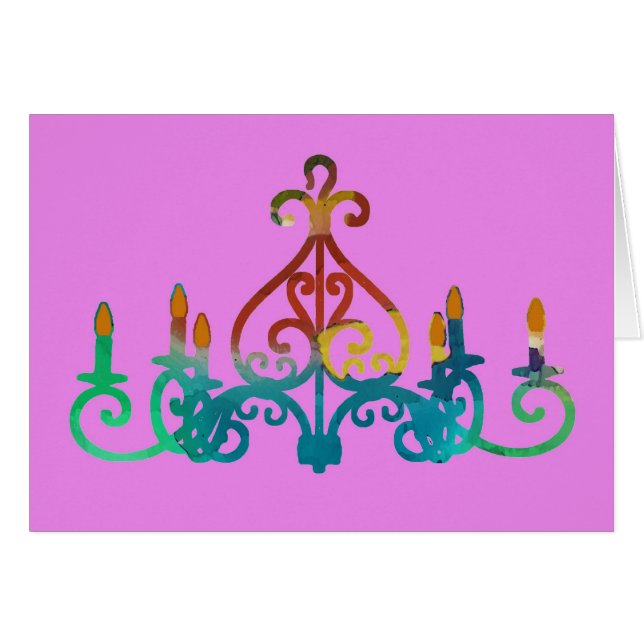Rainbow Chandelier ~ Card OBS Kort (Framsidan Horizontal)