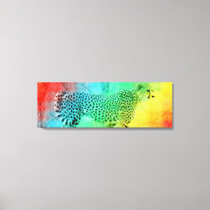 Rainbow Cheetah Canvastryck