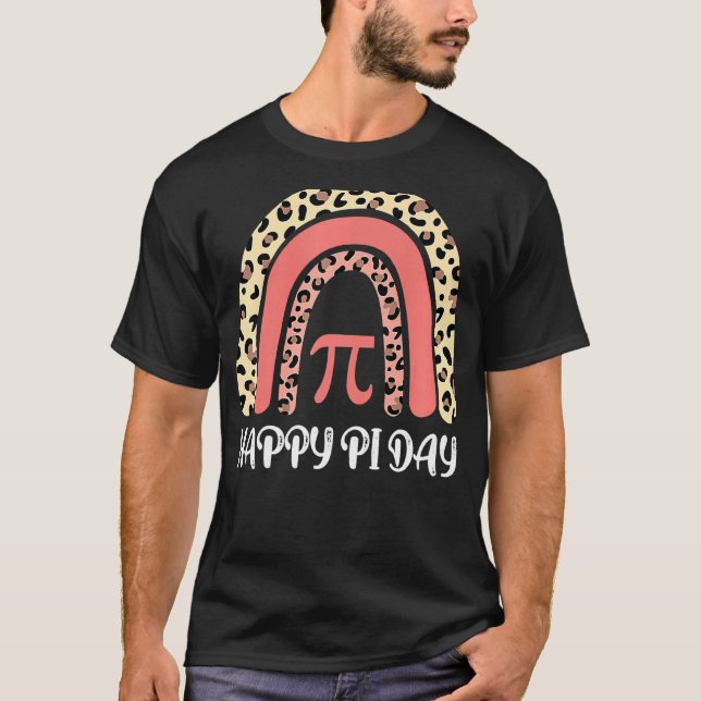 Rainbow Cheetah Lycklig Pi Day Math 3 14 Symbol Te T Shirt (Framsida)