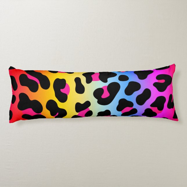 Rainbow Cheetah Print Body Pillow Kroppskudde (Baksidan)
