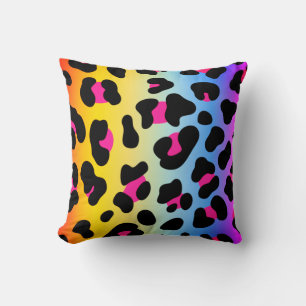 Rainbow Cheetah Print Dekorativ kudde