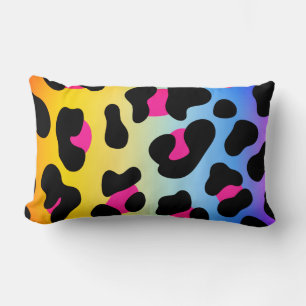 Rainbow Cheetah Print Lumbar Pillow Lumbarkudde