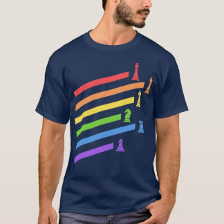 Rainbow Chess Delar BoardGamar Nerd T Shirt