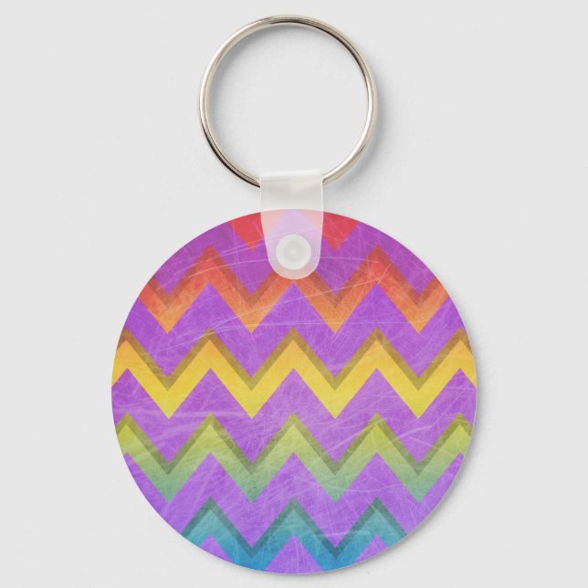 Rainbow Chevron av Shirley Taylor Nyckelring (Framsida)
