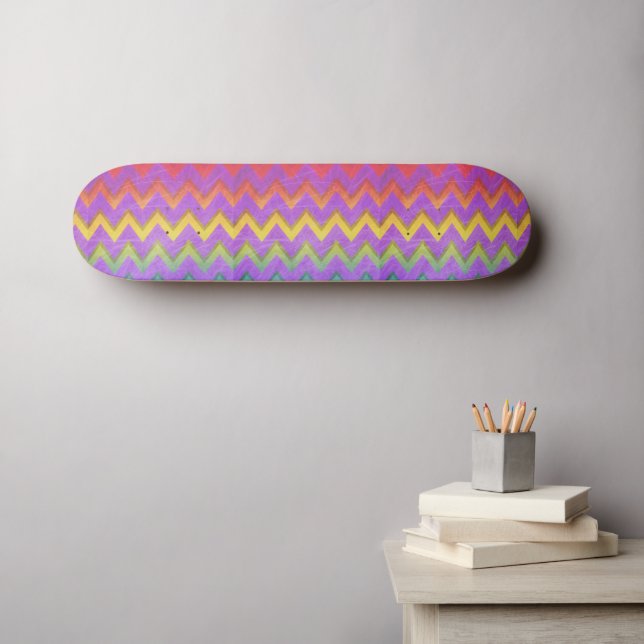 Rainbow Chevron av Shirley Taylor Skateboard Bräda 19,5 Cm (Väggkonst (Horz))