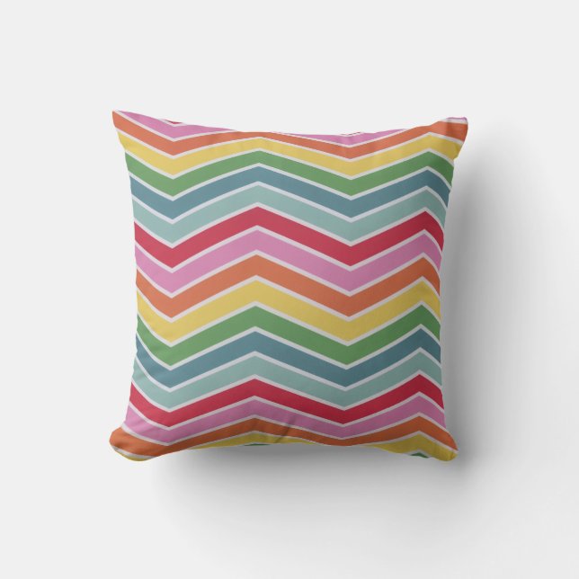 Rainbow Chevron Dekorativ kudde (Framsida)