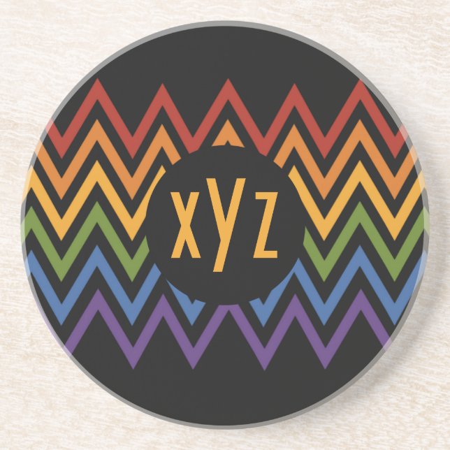 Rainbow Chevron Mönster anpassningsbar anpassnings Underlägg (Framsidan)