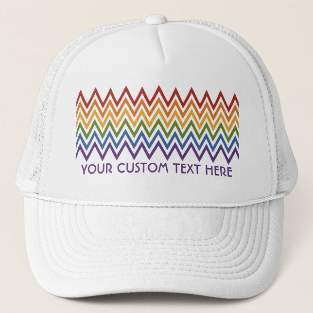 Rainbow Chevron Mönster anpassningsbar hat Keps (Framsida)