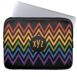 Rainbow Chevron Mönster anpassningsbar laptop slee Fodral
