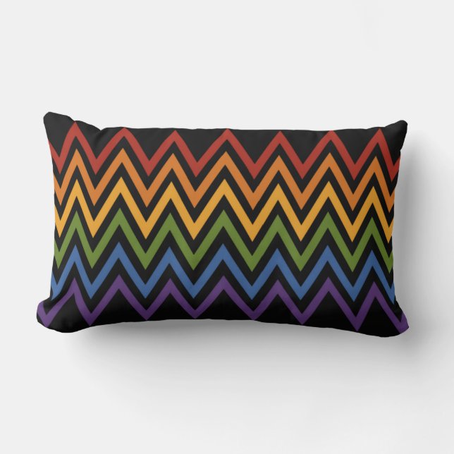 Rainbow Chevron Mönster dekorativ kudde (Framsida)