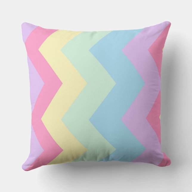 Rainbow chevron Mönster Kudde (Baksida)