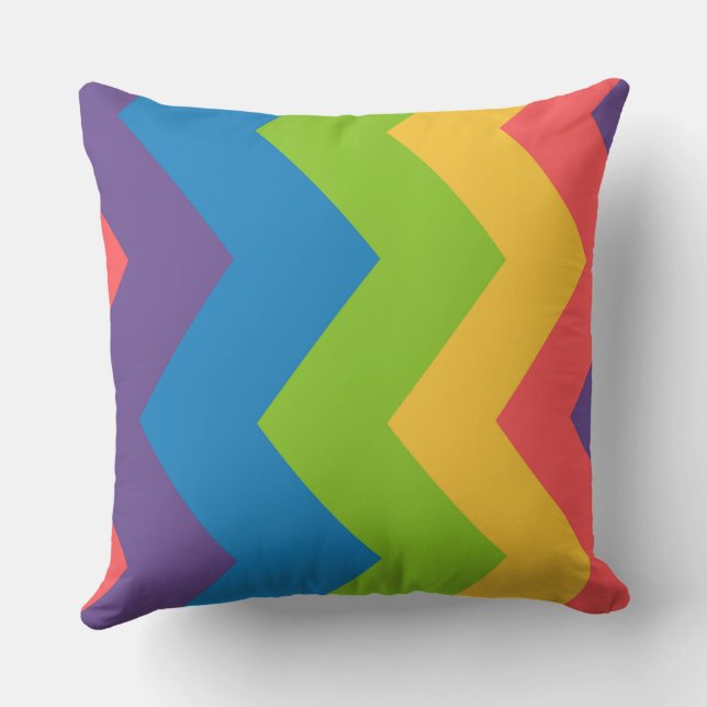 Rainbow chevron Mönster Kudde (Baksida)