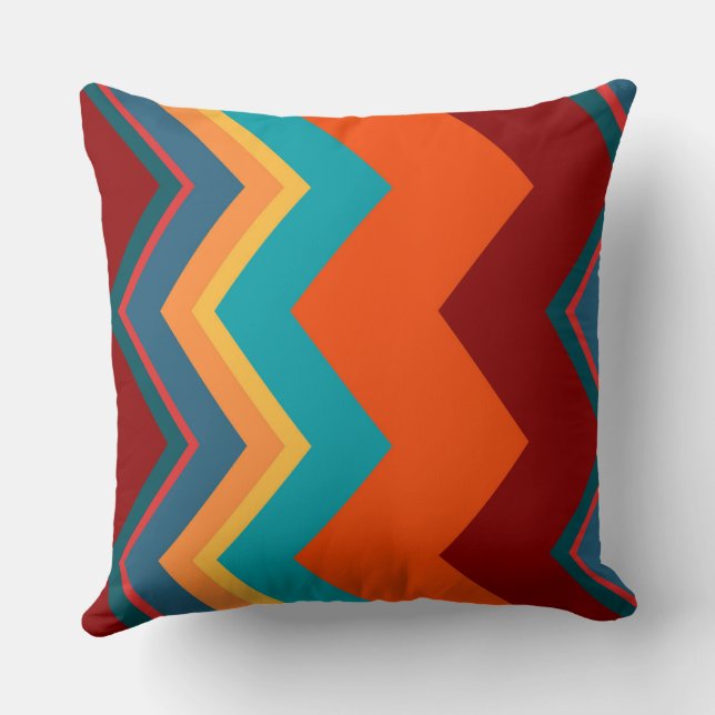 Rainbow chevron Mönster Kudde (Baksida)