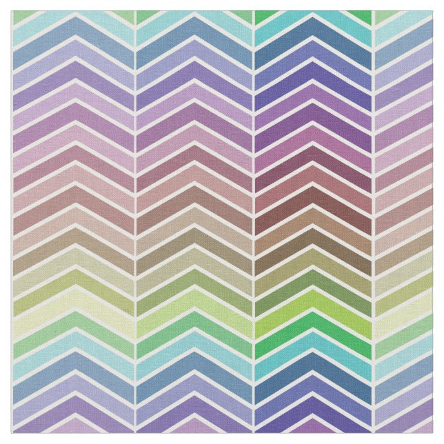 Rainbow Chevron Mönster Tyg (Närbild)