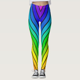 Rainbow chevron rand leggings