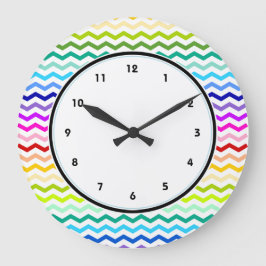 Rainbow chevron stor klocka
