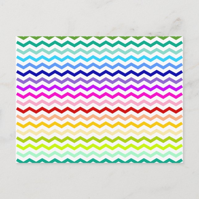 Rainbow chevron vykort (Framsida)
