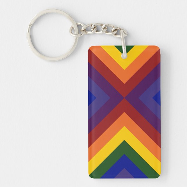 Rainbow Chevrons Acrylic Keychain (Framsidan)