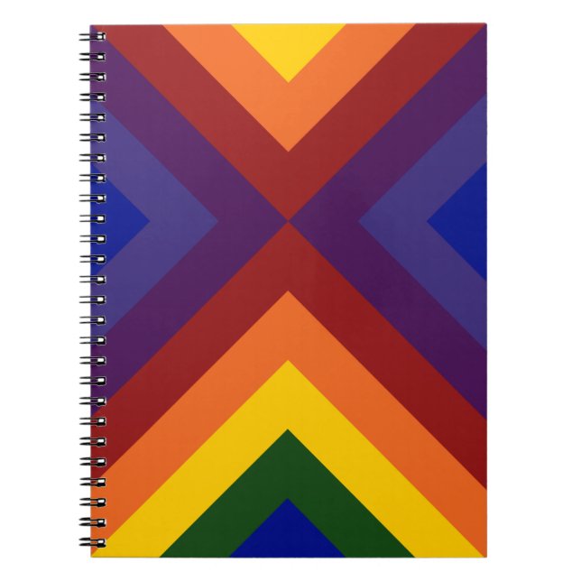 Rainbow Chevrons Anteckningsbok Med Spiral (Framsidan)