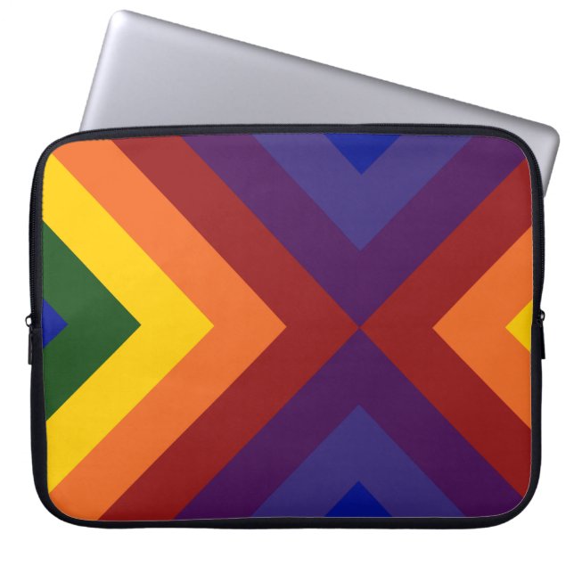 Rainbow Chevrons Laptop Sleeve (Framsidan)
