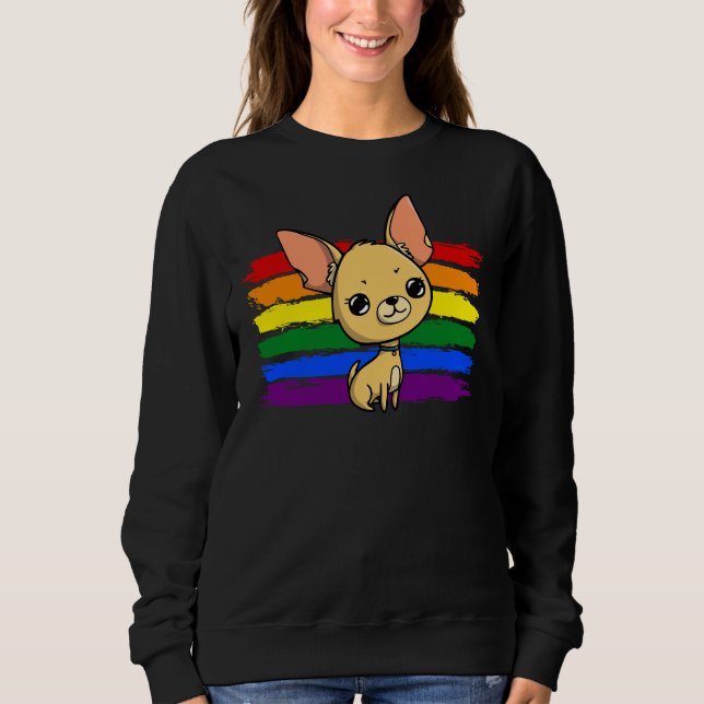 Rainbow Chihuahua T Shirt (Framsida)