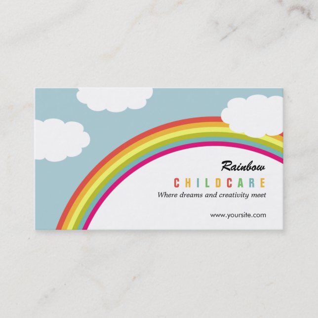 Rainbow Childcare/Day Care Affärskort Visitkort (Framsida)