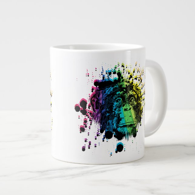 Rainbow Chimpanzee Jumbo Mugg (Framsida höger)