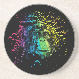 Rainbow Chimpanzee on Black Underlägg