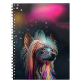 Rainbow Chinese Crested Hund Notebook Anteckningsbok