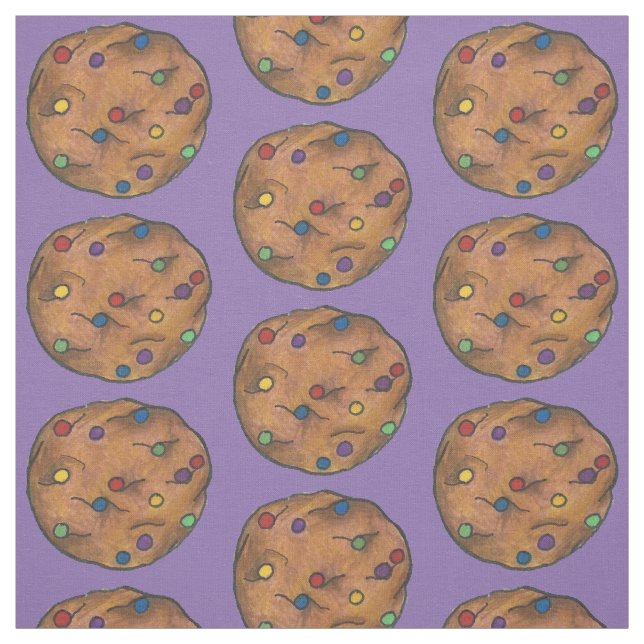 Rainbow Chocolate Chip Cookie Cookies Fabric Tyg (Provkarta)