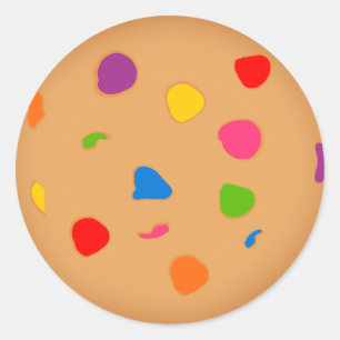 Rainbow Chocolate Chip Cookie Runt Klistermärke